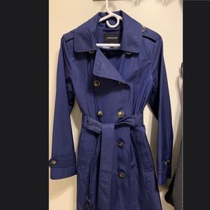 Navy Blue London Fog Rain Trench Coat
